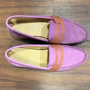 Cole Haan Aster Purple Monroe Leather Penny Loafers